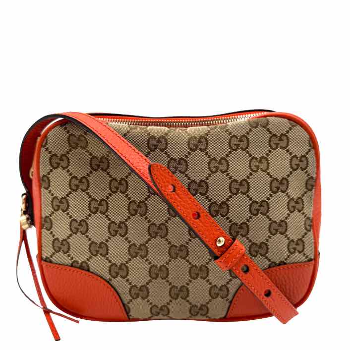 GUCCI Monogram Mini Bree Orange Messenger Bag