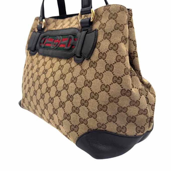 GUCCI Monogram Web Medium Dressage Tote (Pre-Owned)