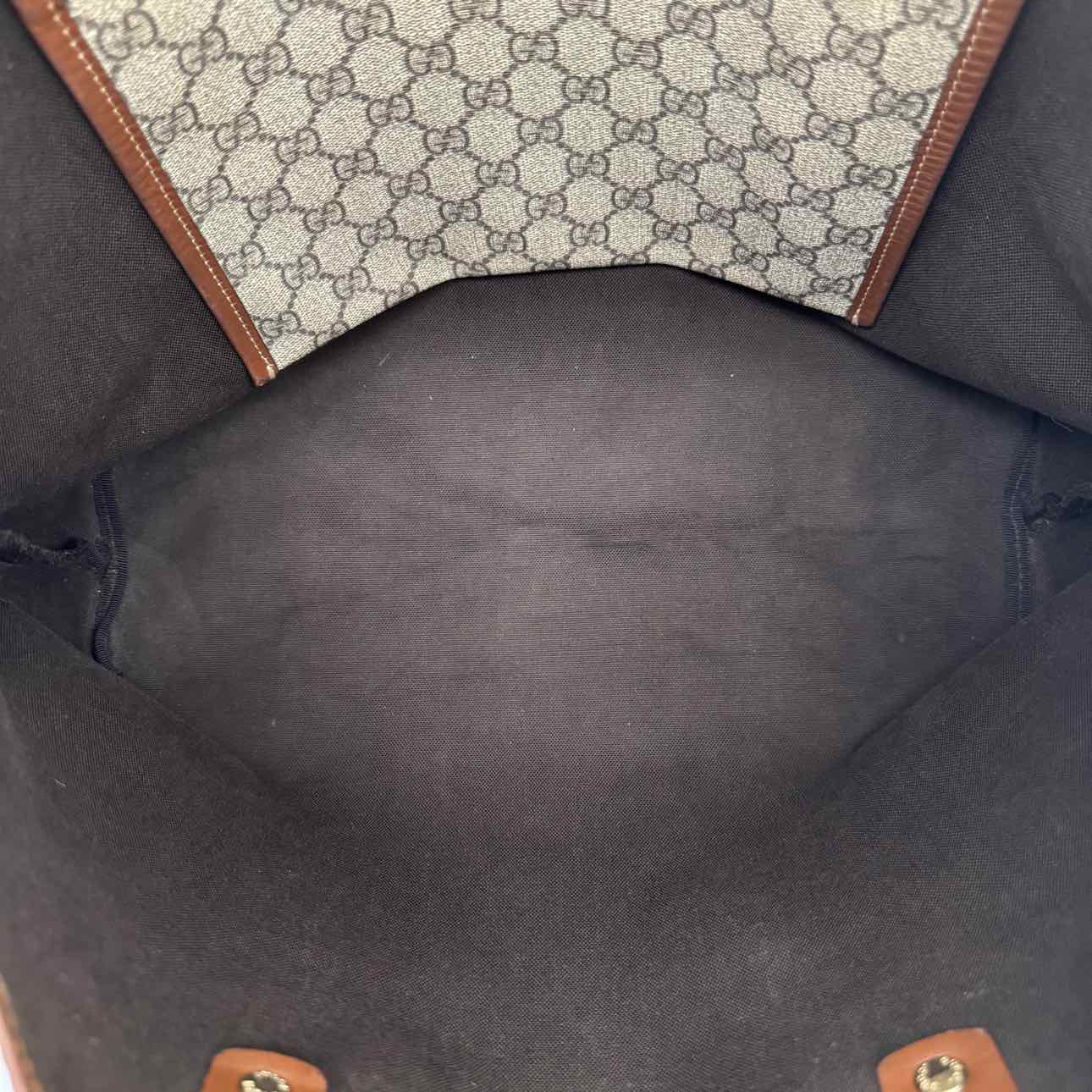 GUCCI Plus Monogram Medium Signature Web Loop Tote Brown
