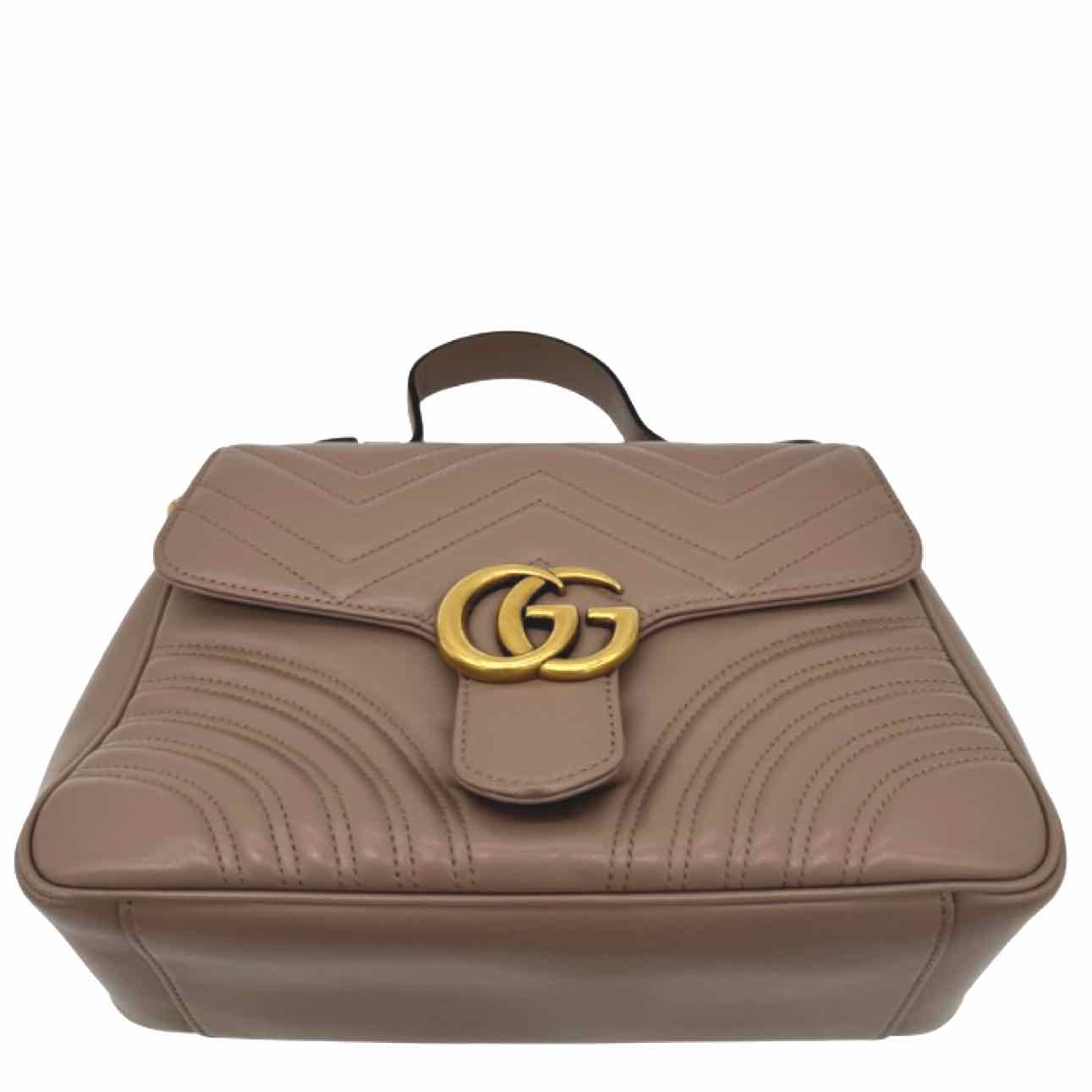 GUCCI Quilted Marmont Small Top Handle Bag Dusty Pink