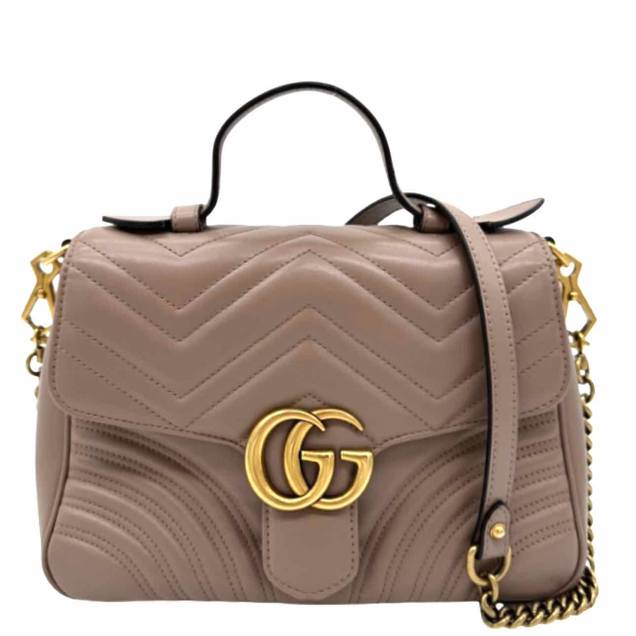 GUCCI Quilted Marmont Small Top Handle Bag Dusty Pink