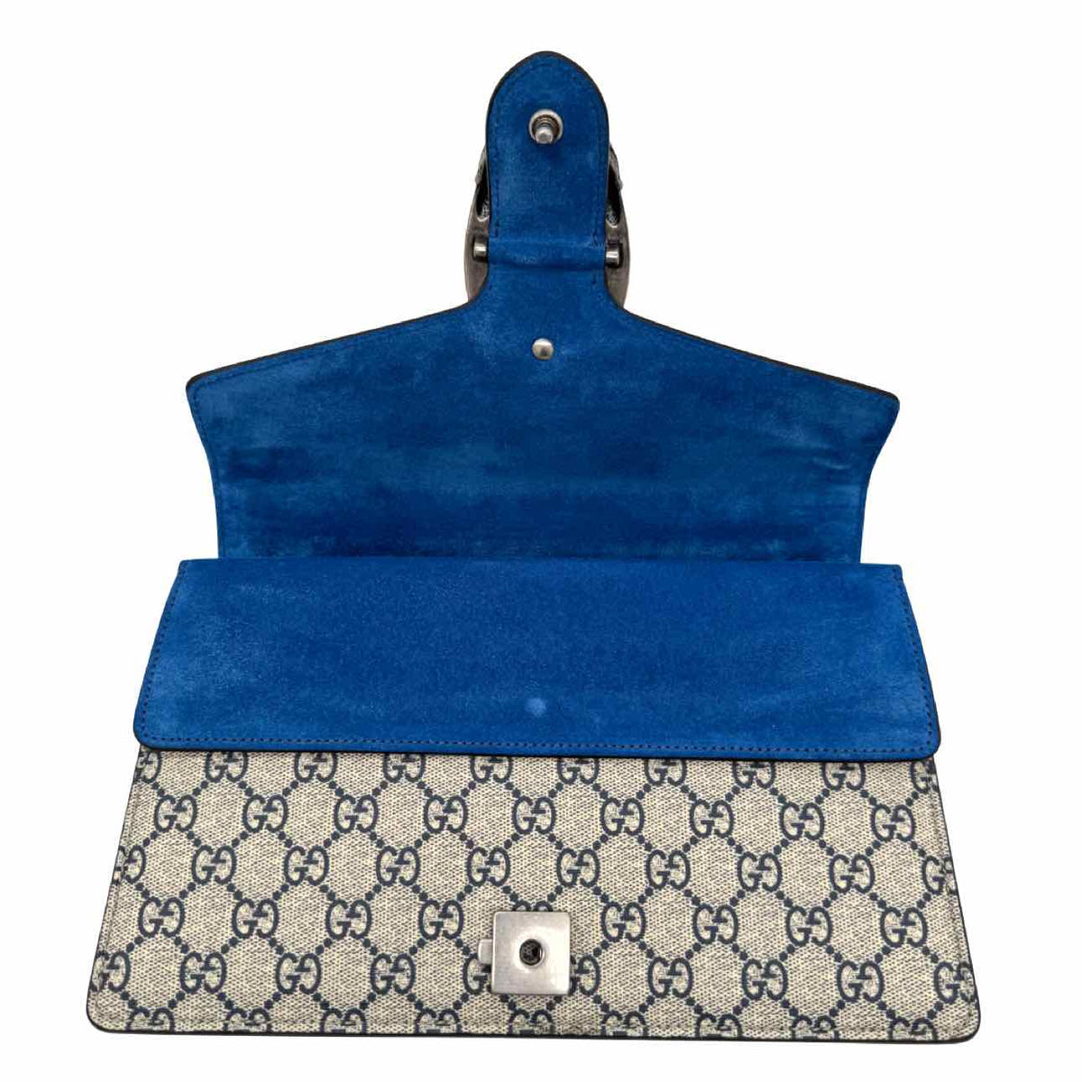 GUCCI Supreme Monogram Blooms Medium Dionysus Shoulder Bag Blue