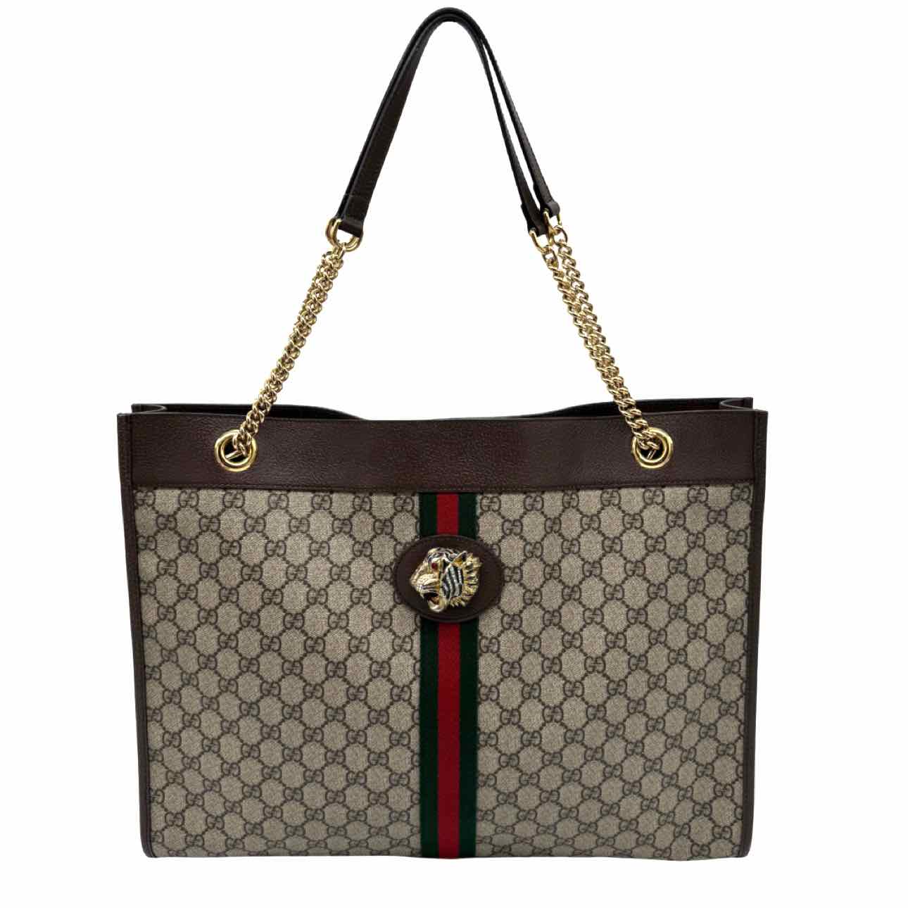 GUCCI Supreme Monogram Large Rajah Chain Tote