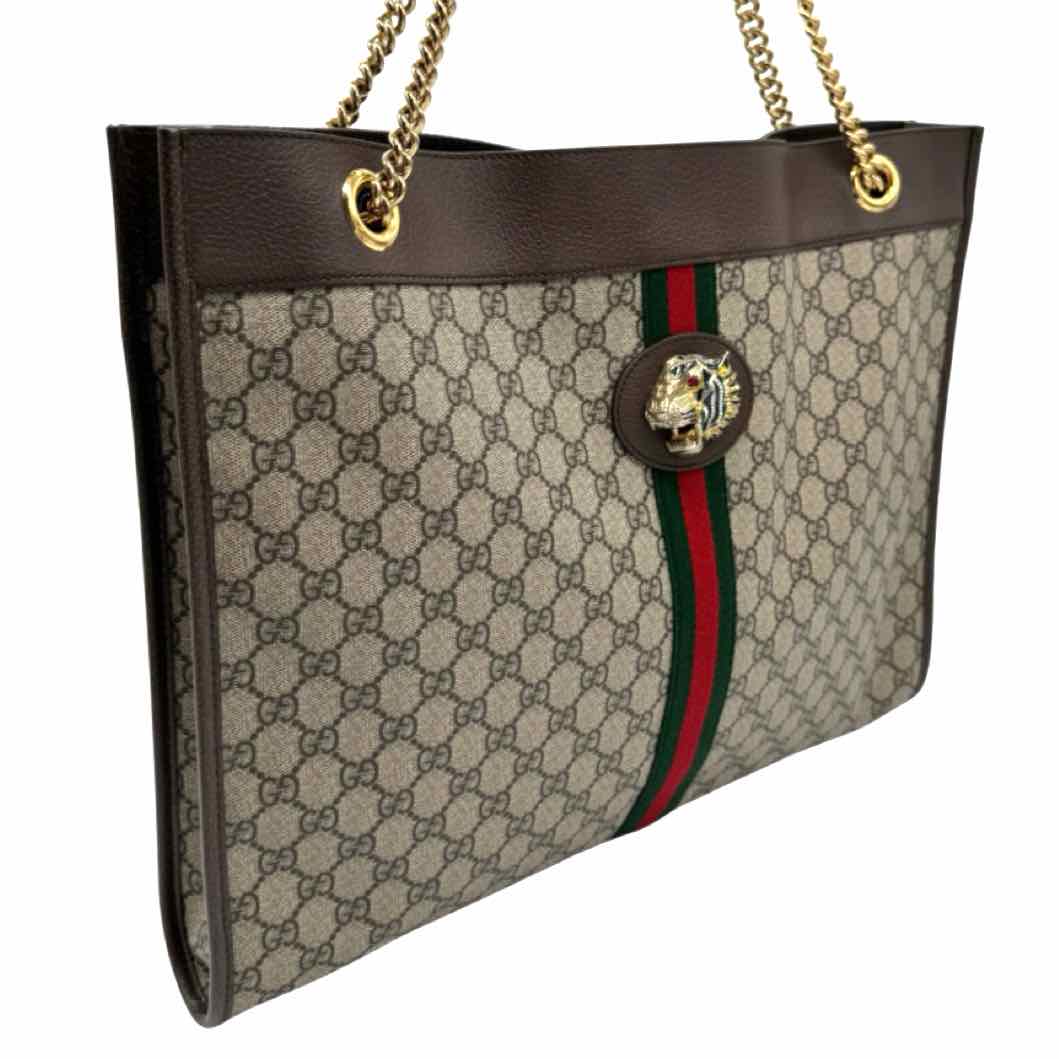 GUCCI Supreme Monogram Large Rajah Chain Tote