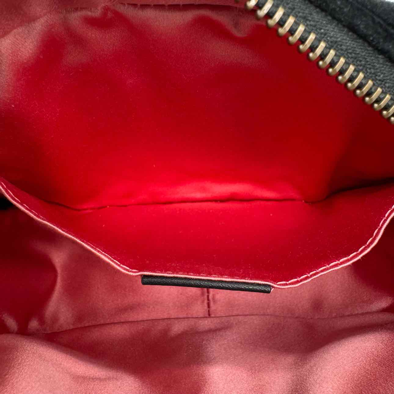 GUCCI Velvet Matelasse Marquise Crystals Mini GG Marmont Shoulder Bag