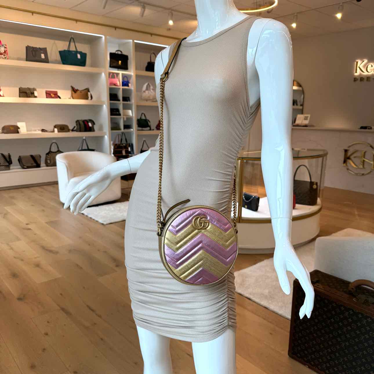 Gucci GG Marmont Mini Round Crossbody Bag