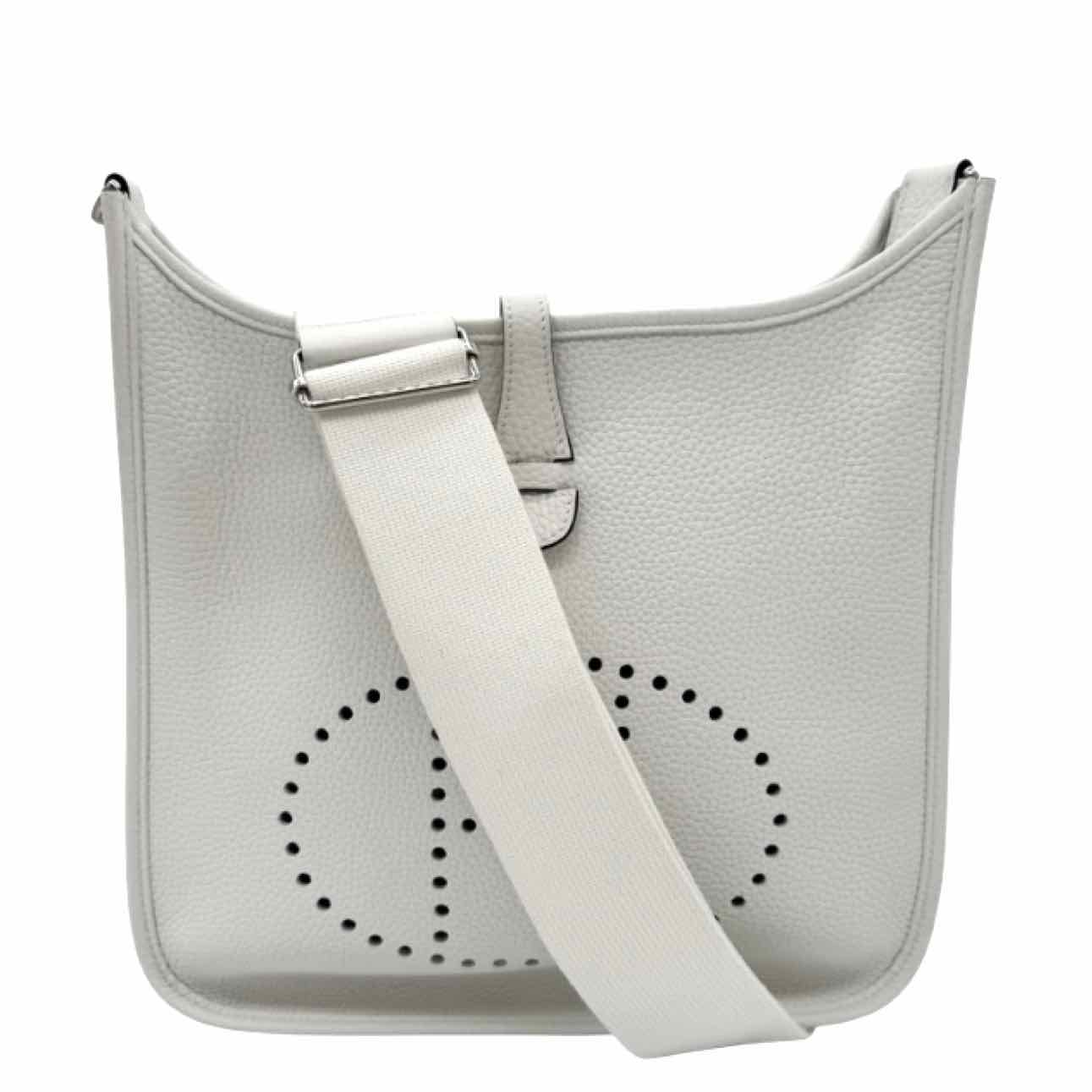 HERMES Clemence Evelyne III 29 Crossbody White