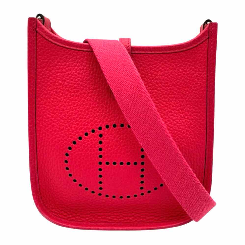 HERMES Clemence Leather Evelyne TPM Rose Extreme