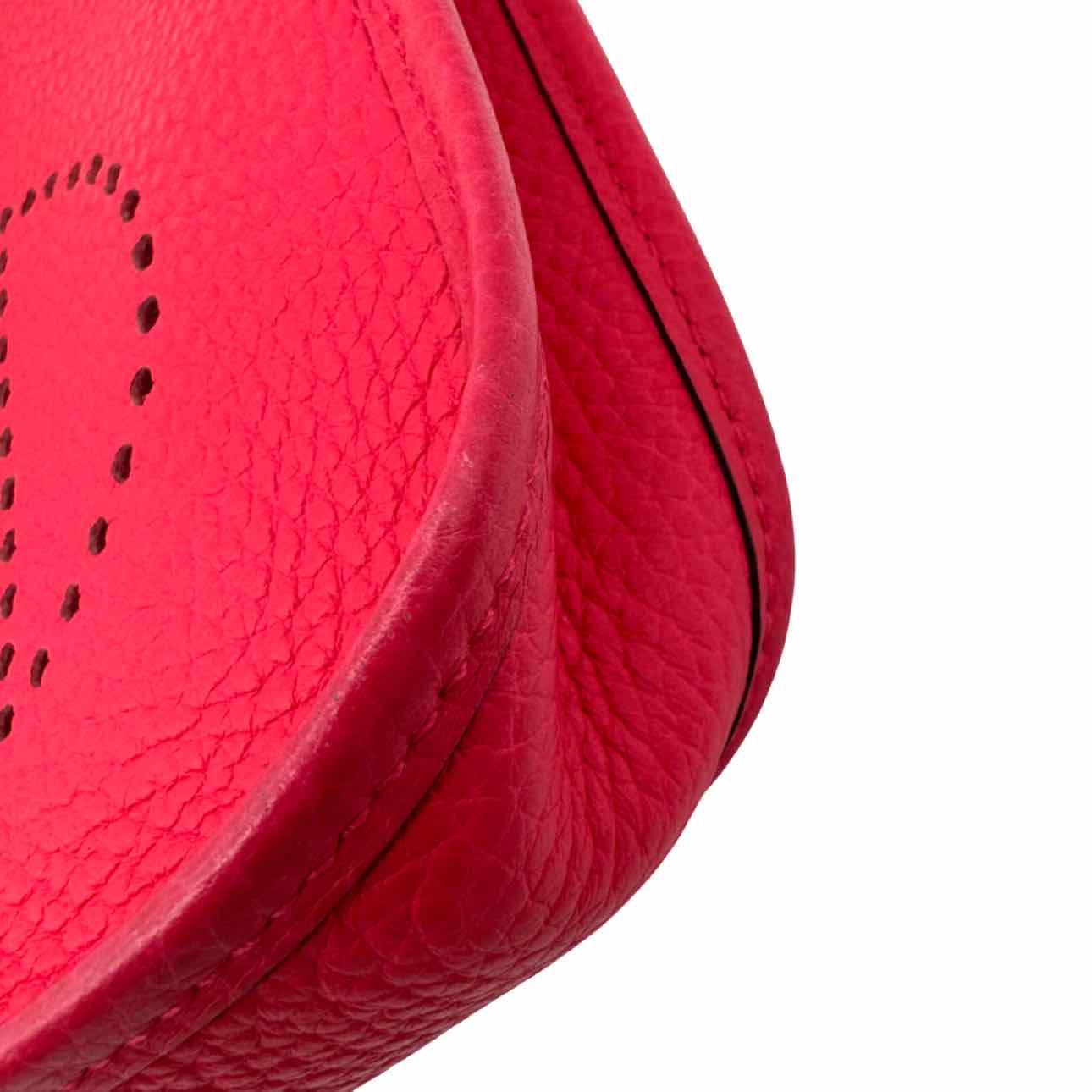 HERMES Clemence Leather Evelyne TPM Rose Extreme