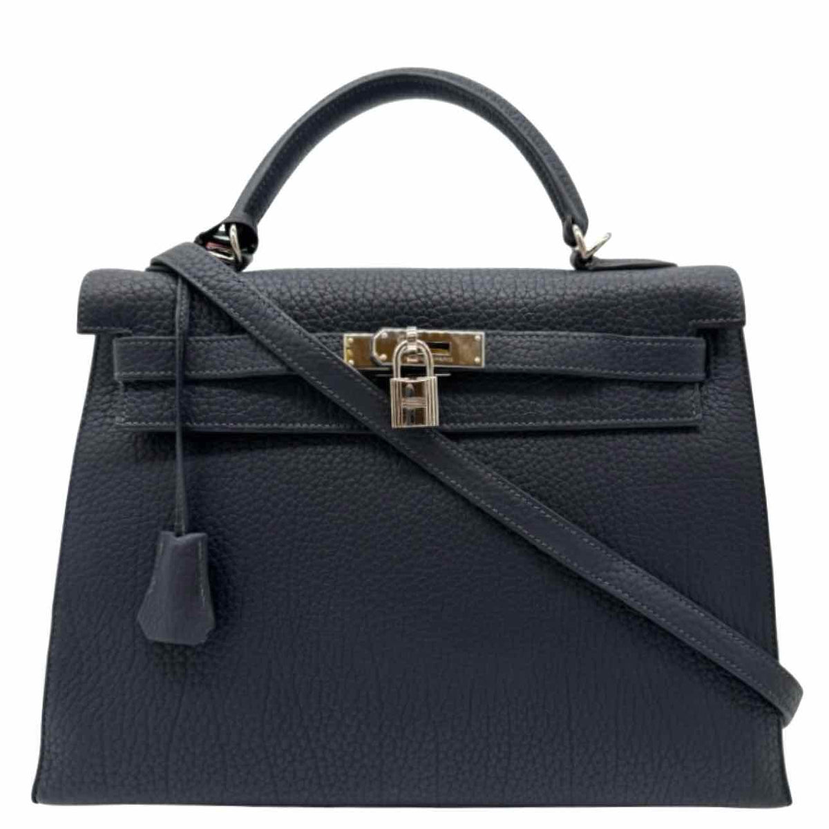 HERMES Fjord Calfskin Kelly 32 Navy Noir