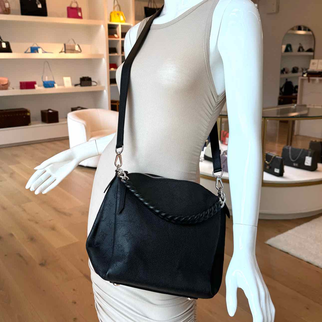 LOUIS VUITTON Cowhide Mahina Babylone BB Black