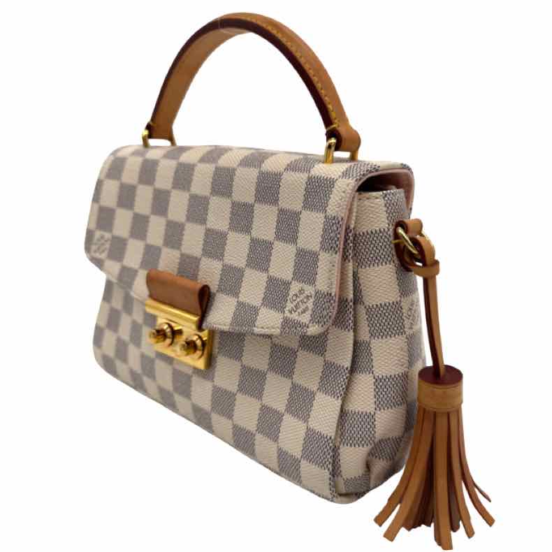 LOUIS VUITTON Damier Azur Croisette White Crossbody