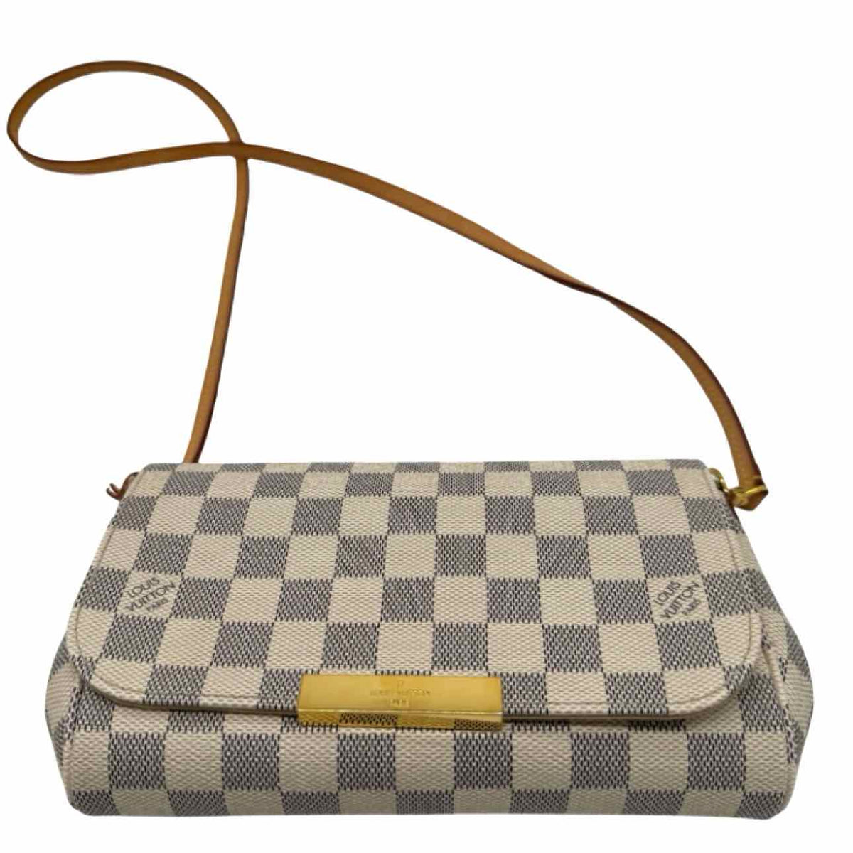 LOUIS VUITTON Damier Azur Favorite PM White