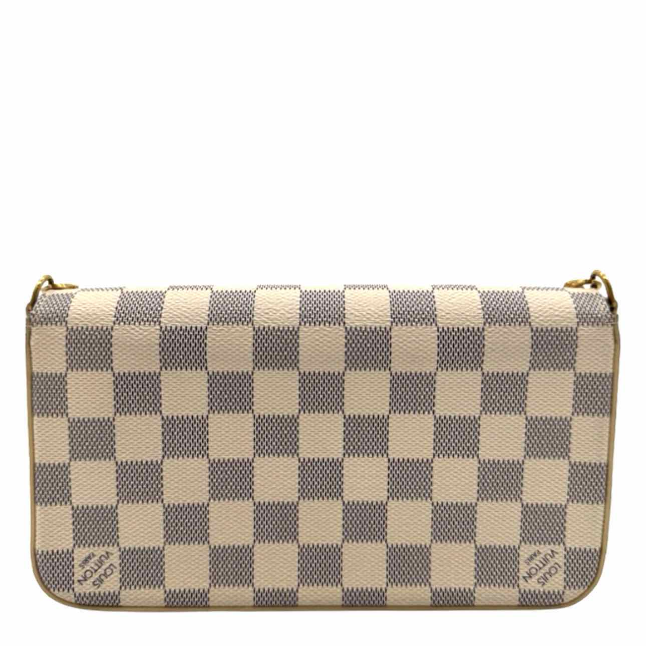 LOUIS VUITTON Damier Azur Pochette Felicie Rose Ballerine