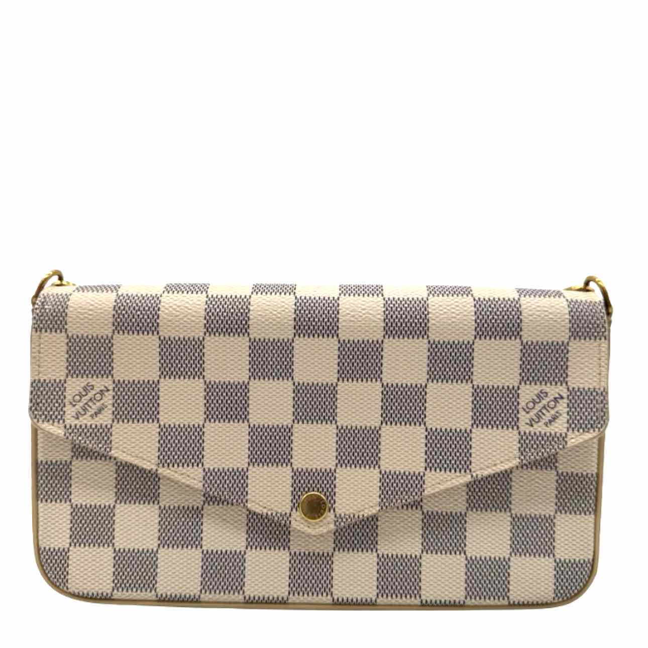 LOUIS VUITTON Damier Azur Pochette Felicie Rose Ballerine