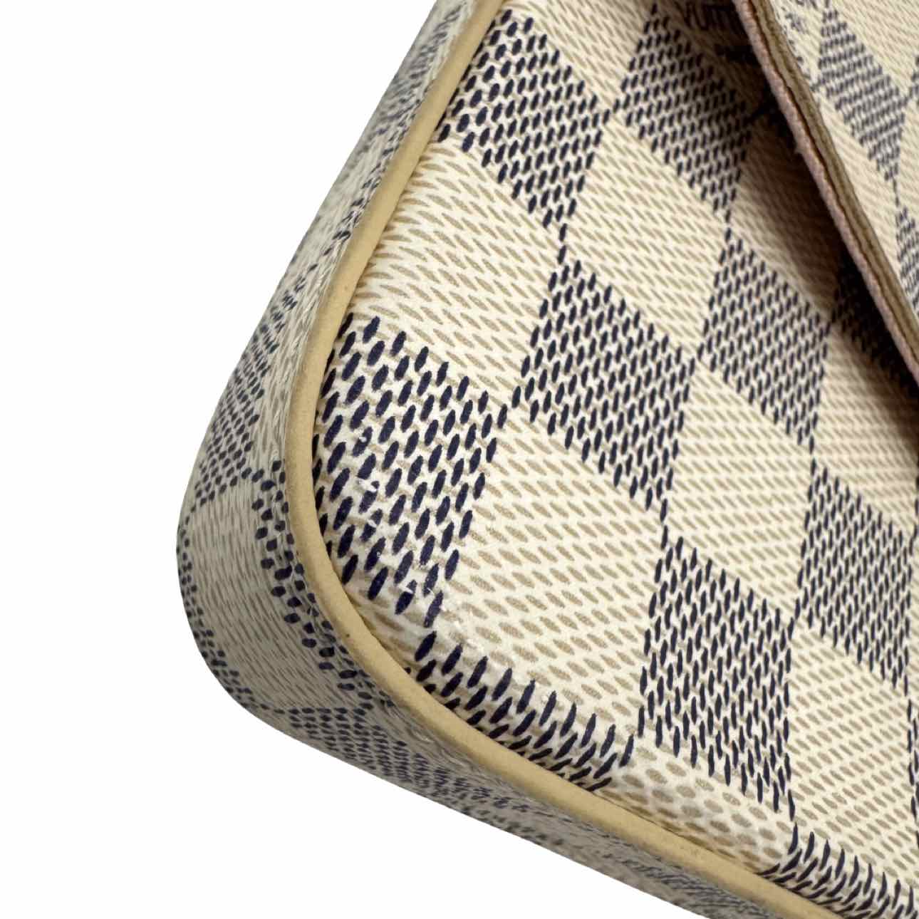 LOUIS VUITTON Damier Azur Pochette Felicie Rose Ballerine