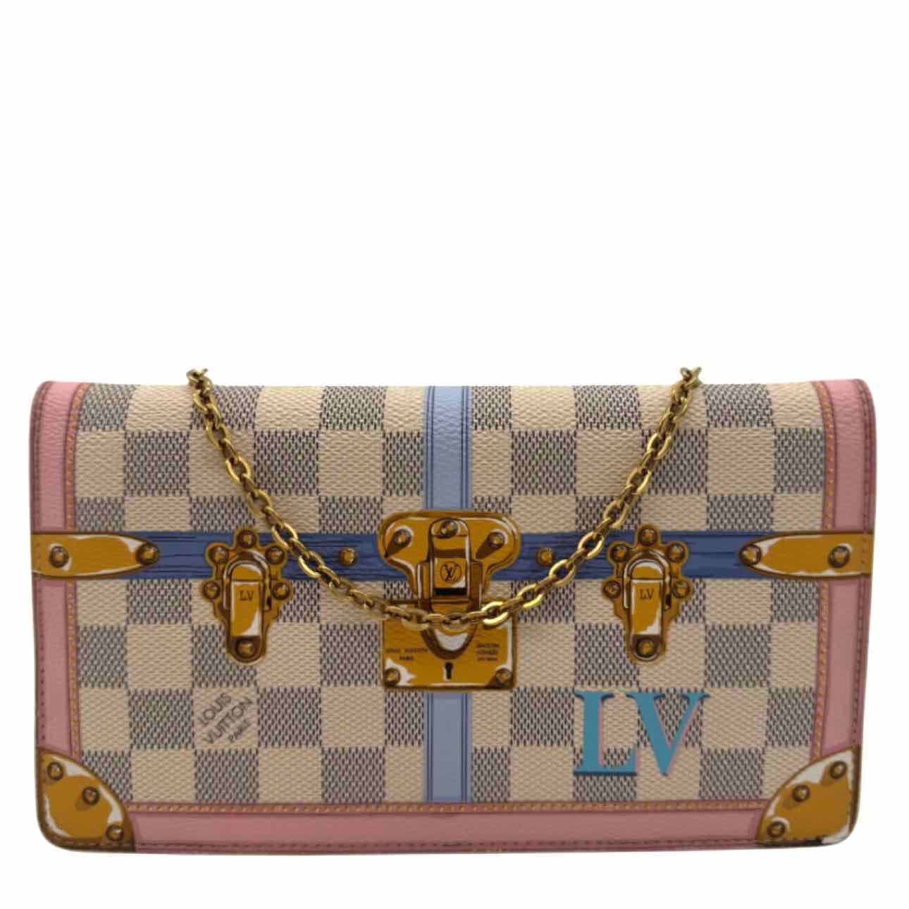 LOUIS VUITTON Damier Azur Trunk Pochette Weekend Crossbody
