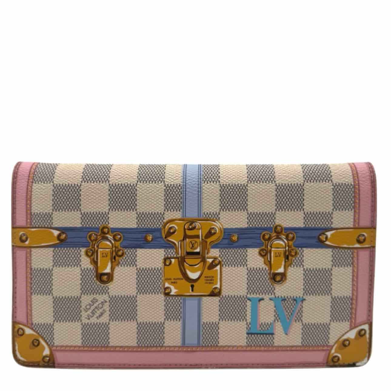 LOUIS VUITTON Damier Azur Trunk Pochette Weekend Crossbody