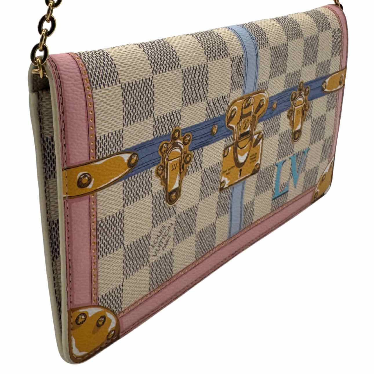 LOUIS VUITTON Damier Azur Trunk Pochette Weekend Crossbody
