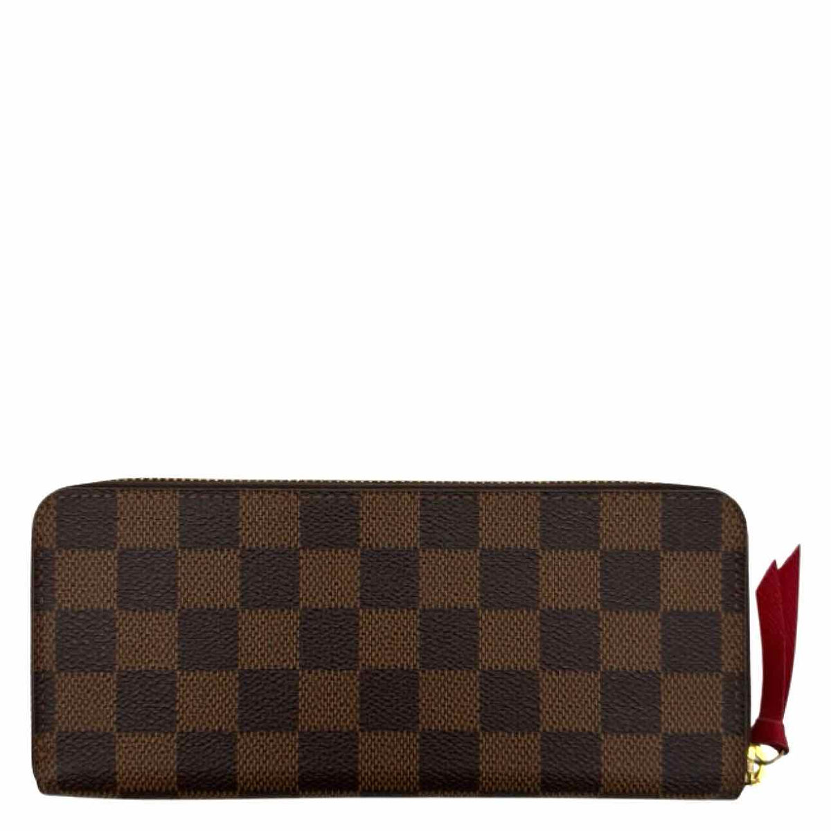 LOUIS VUITTON Damier Ebene Canvas Clemence Wallet Brown