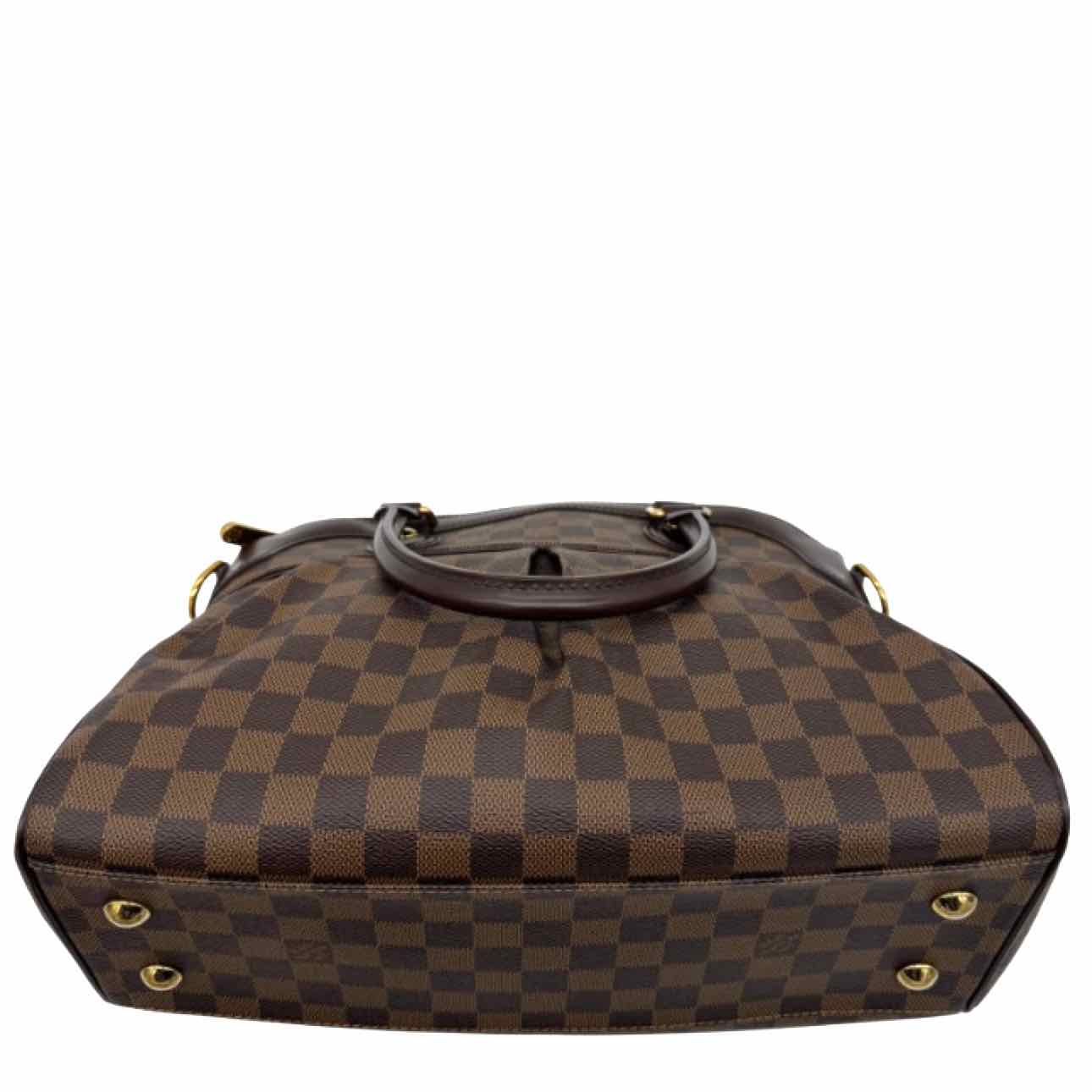 LOUIS VUITTON Damier Ebene Canvas Trevi PM Handbag Brown