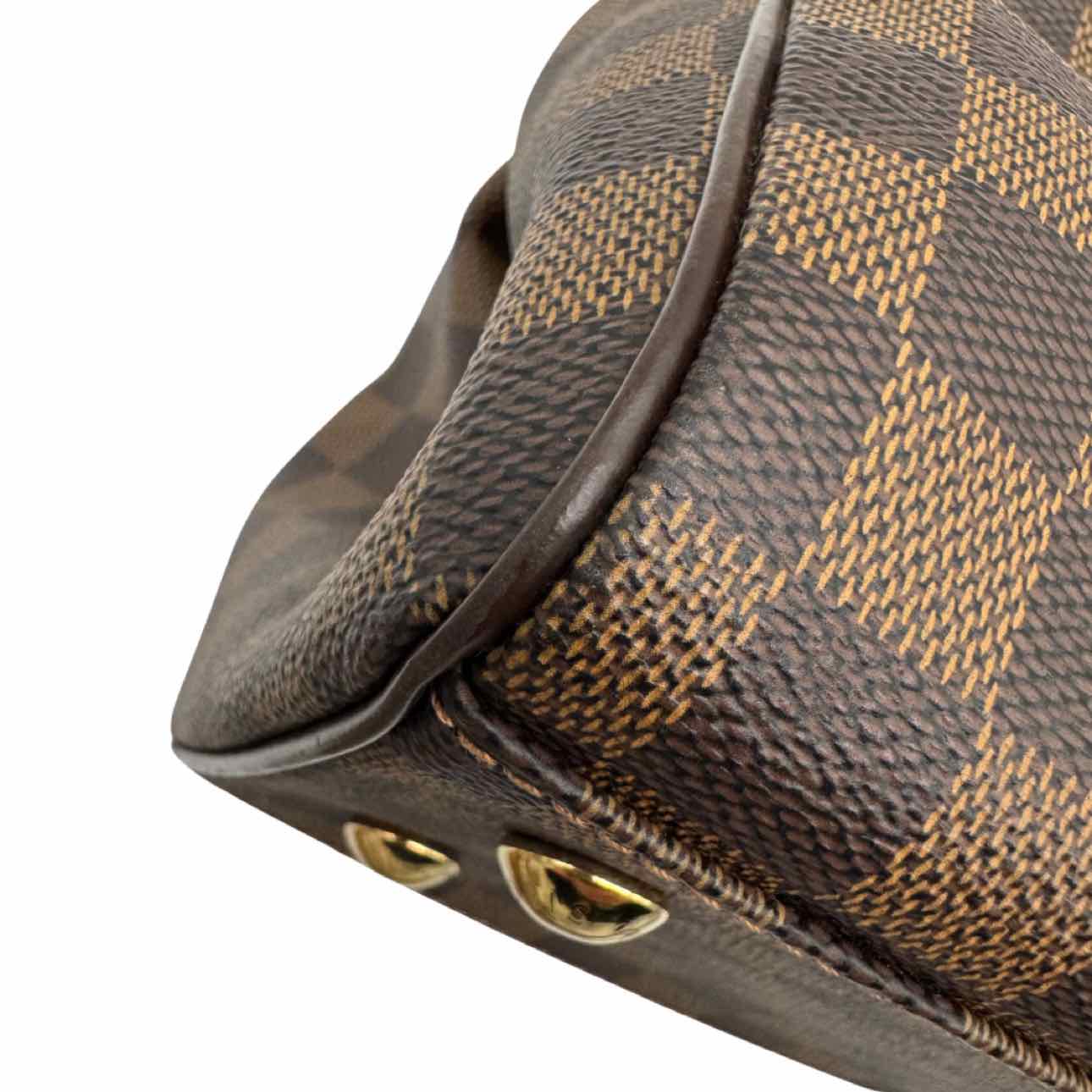 LOUIS VUITTON Damier Ebene Canvas Trevi PM Handbag Brown