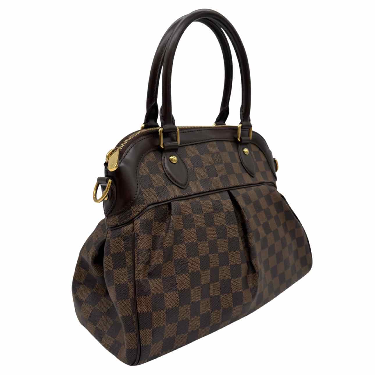 LOUIS VUITTON Damier Ebene Canvas Trevi PM Handbag Brown