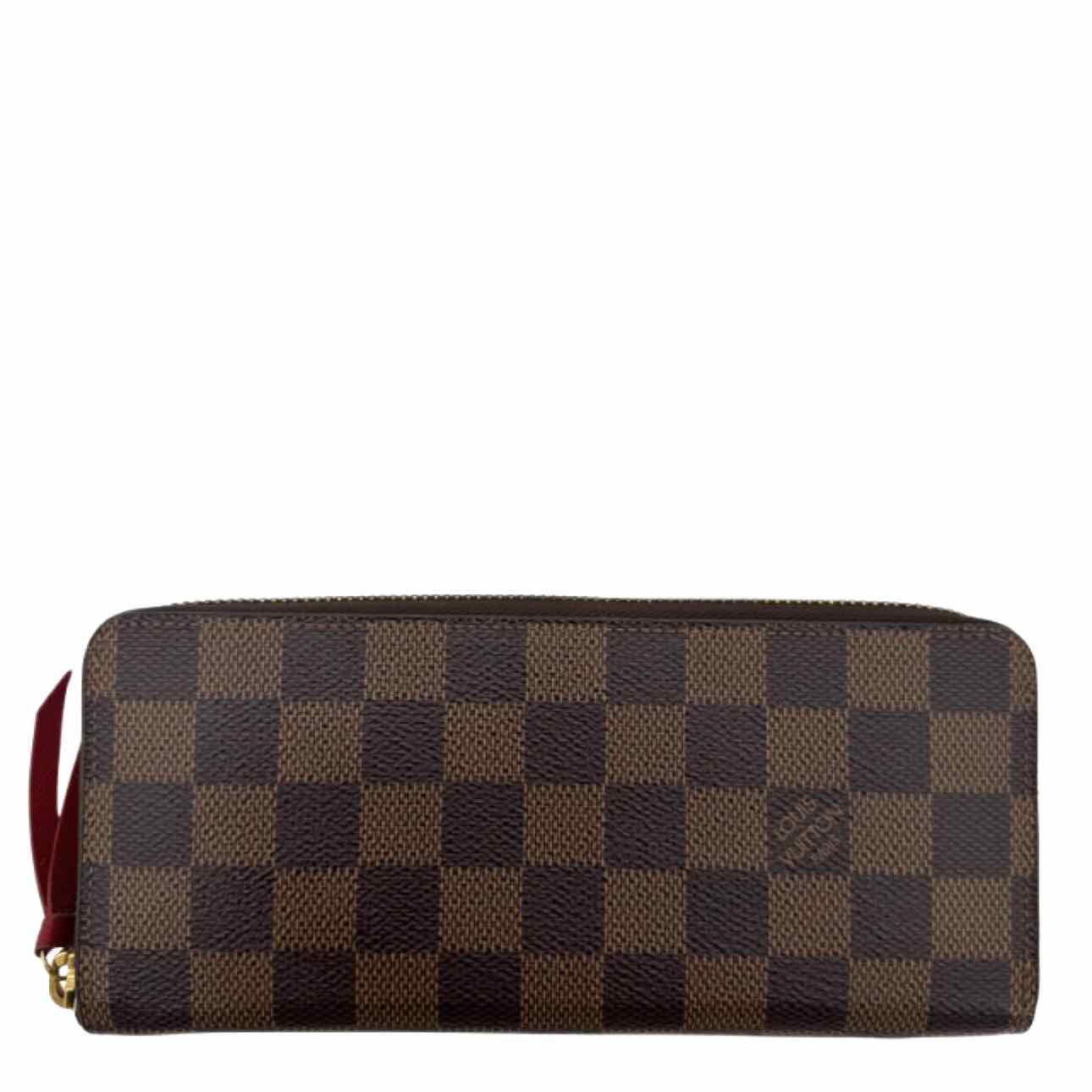 LOUIS VUITTON Damier Ebene Clemence Wallet Brown