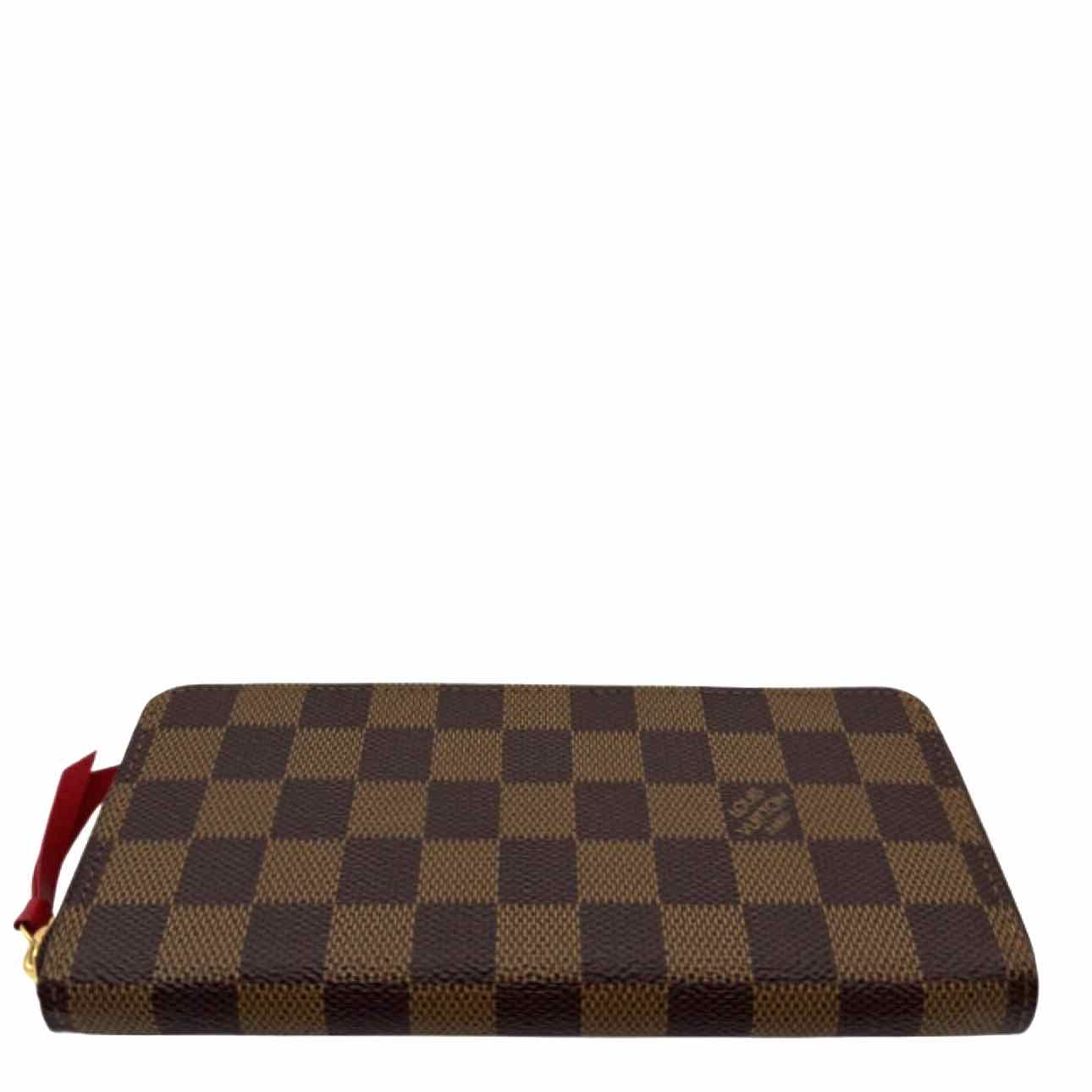 LOUIS VUITTON Damier Ebene Clemence Wallet Brown
