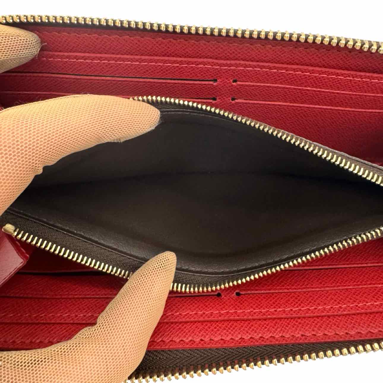 LOUIS VUITTON Damier Ebene Clemence Wallet Brown