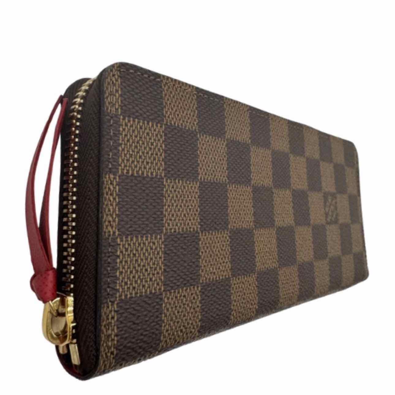LOUIS VUITTON Damier Ebene Clemence Wallet Brown