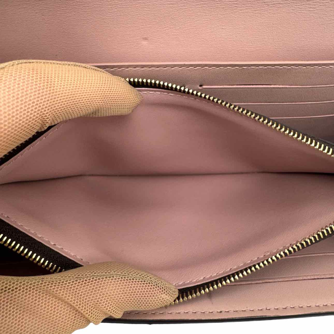 LOUIS VUITTON Damier Ebene Croisette Chain Wallet Rose Ballerine