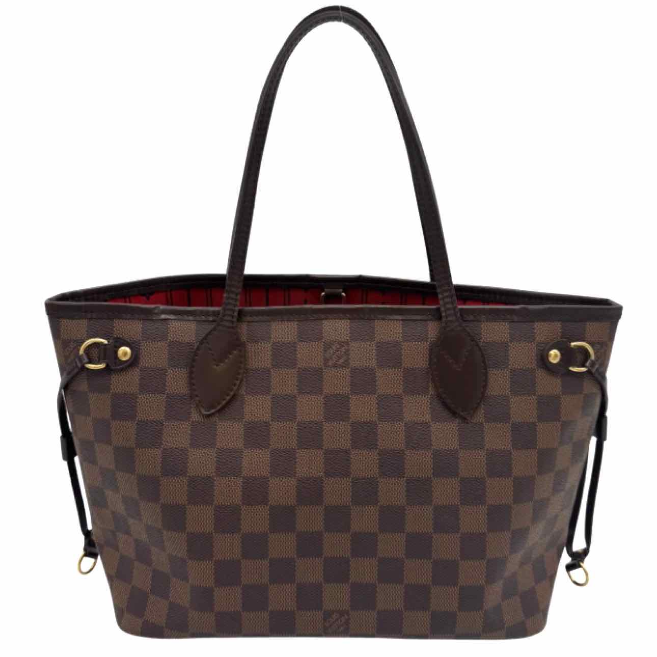 LOUIS VUITTON Damier Ebene Neverfull PM Brown Tote