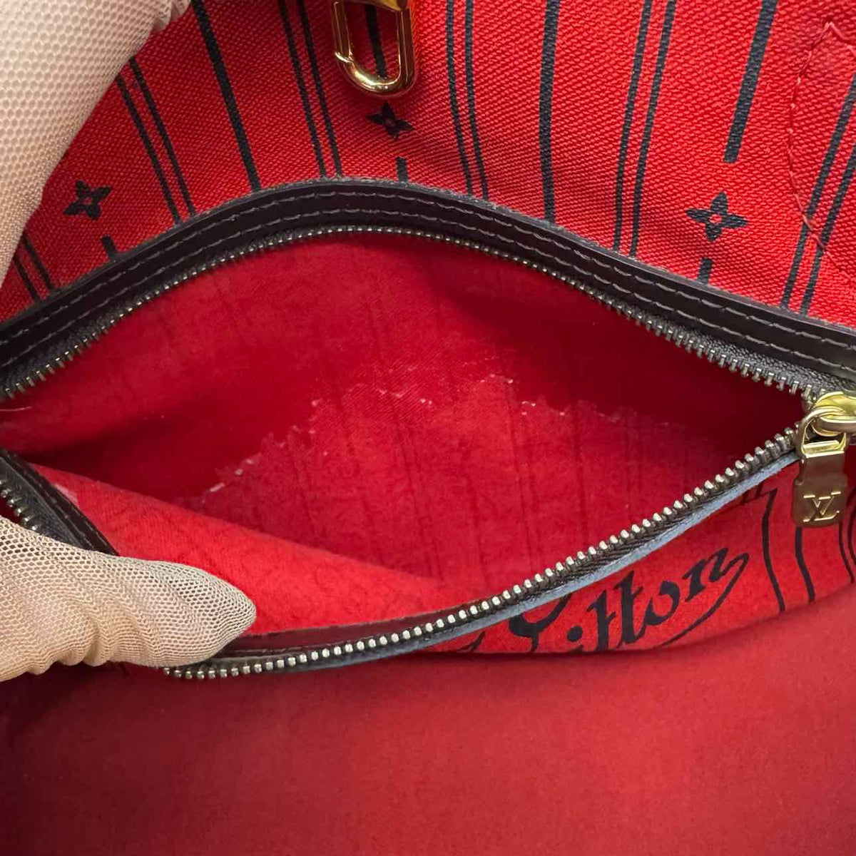 LOUIS VUITTON Damier Ebene Neverfull PM Brown Tote