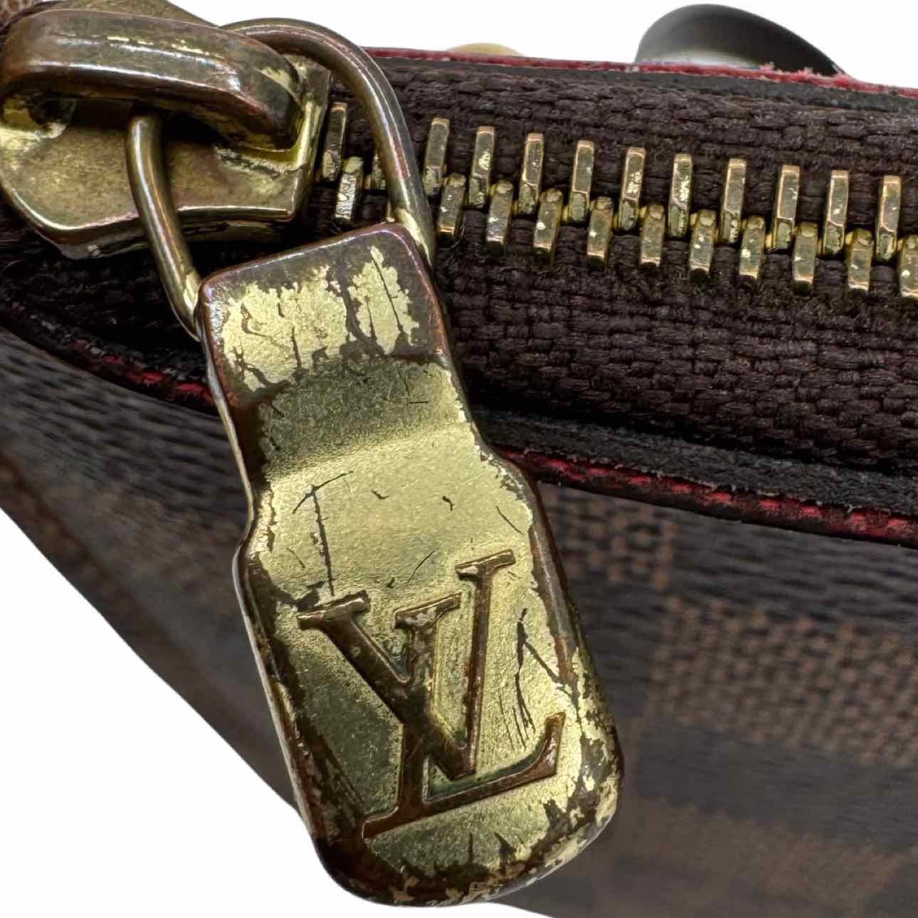 LOUIS VUITTON Damier Ebene Neverfull Pochette Brown