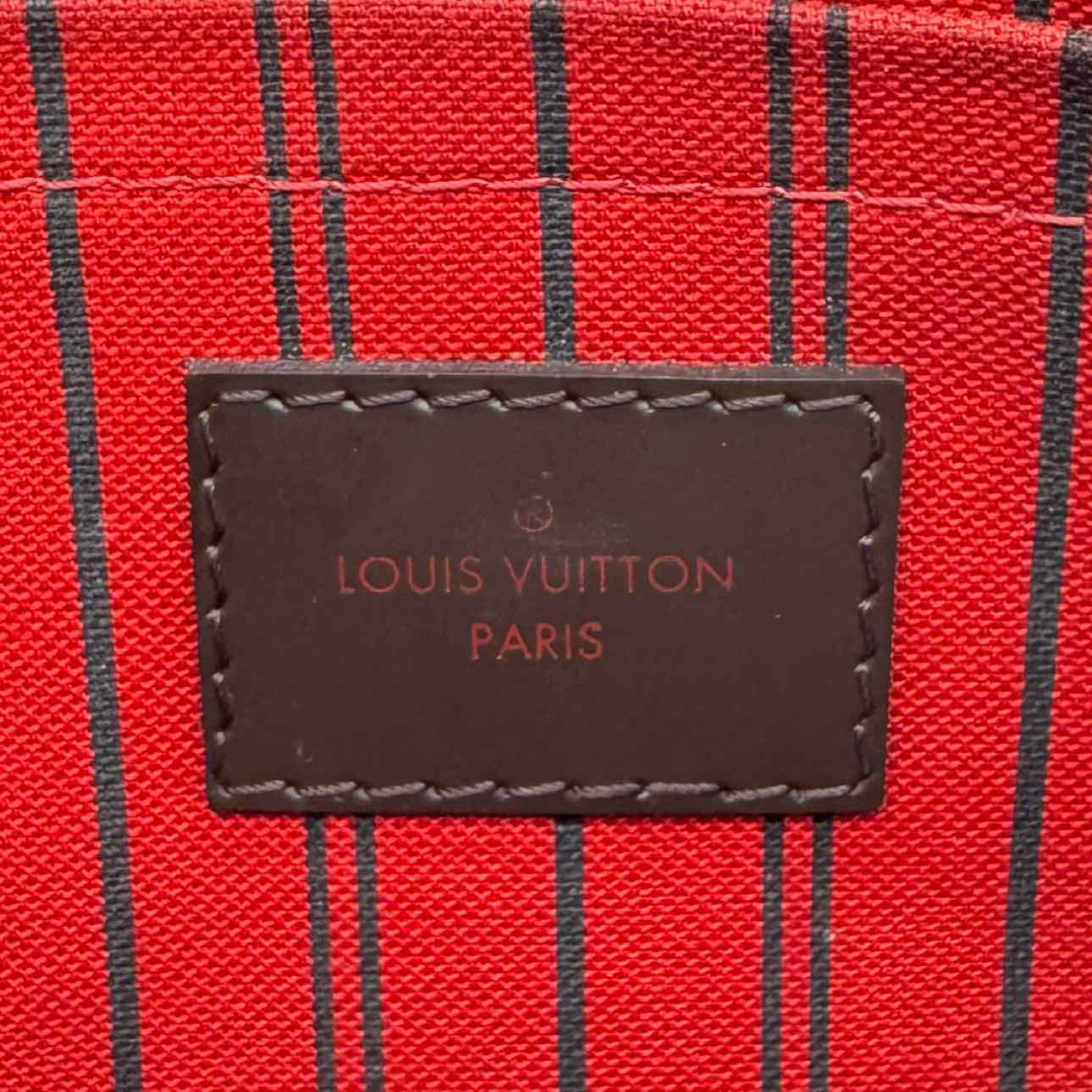 LOUIS VUITTON Damier Ebene Neverfull Pochette Brown