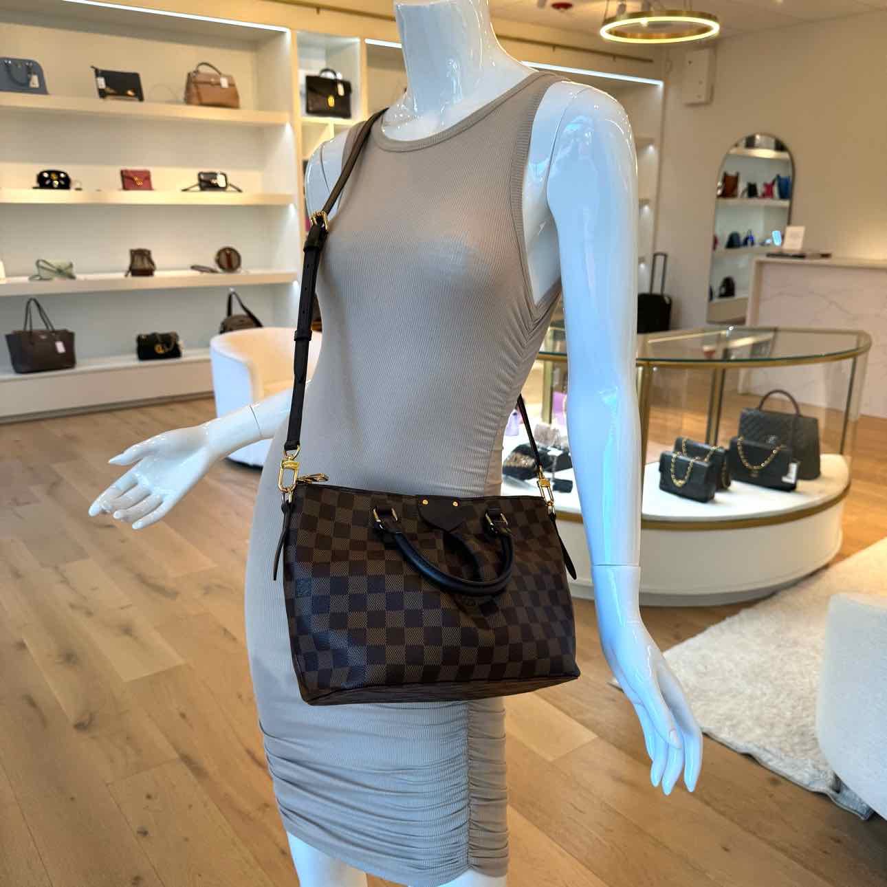 LOUIS VUITTON Damier Ebene Siena PM Brown Shoulder Bag