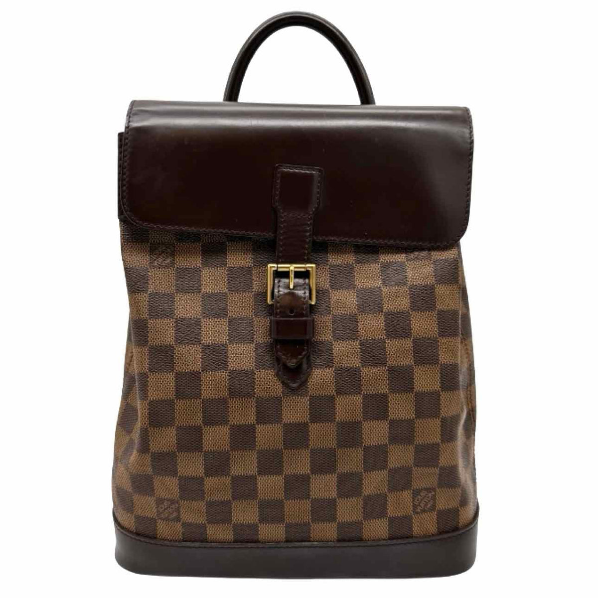 LOUIS VUITTON Damier Ebene Soho Backpack Brown