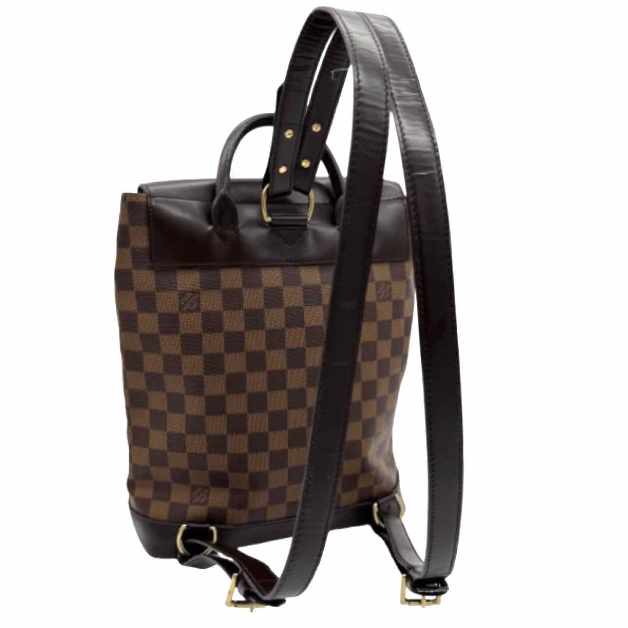 LOUIS VUITTON Damier Ebene Soho Backpack Brown