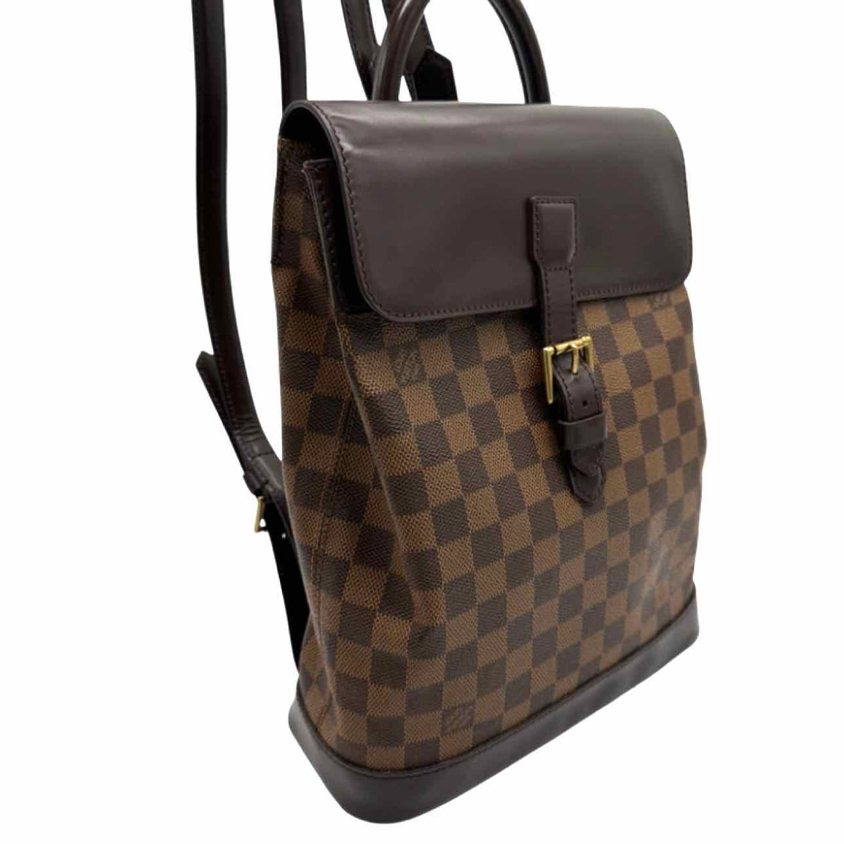 LOUIS VUITTON Damier Ebene Soho Backpack Brown