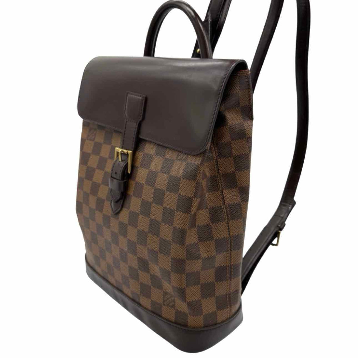 LOUIS VUITTON Damier Ebene Soho Backpack Brown