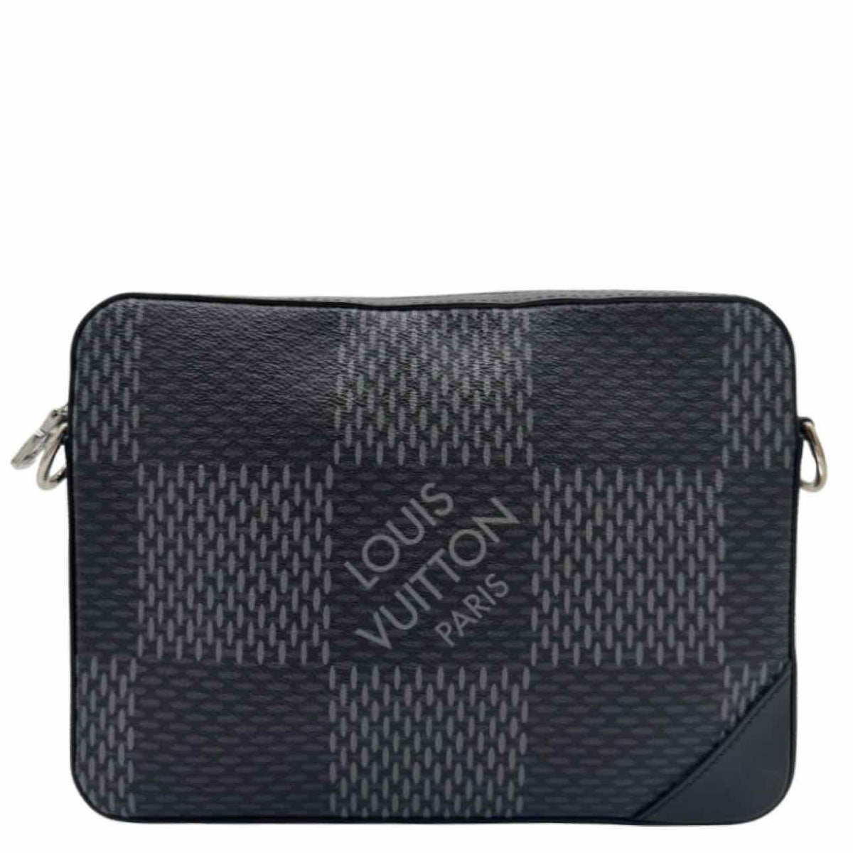LOUIS VUITTON Damier Graphite 3D Trio Messenger Crossbody Black