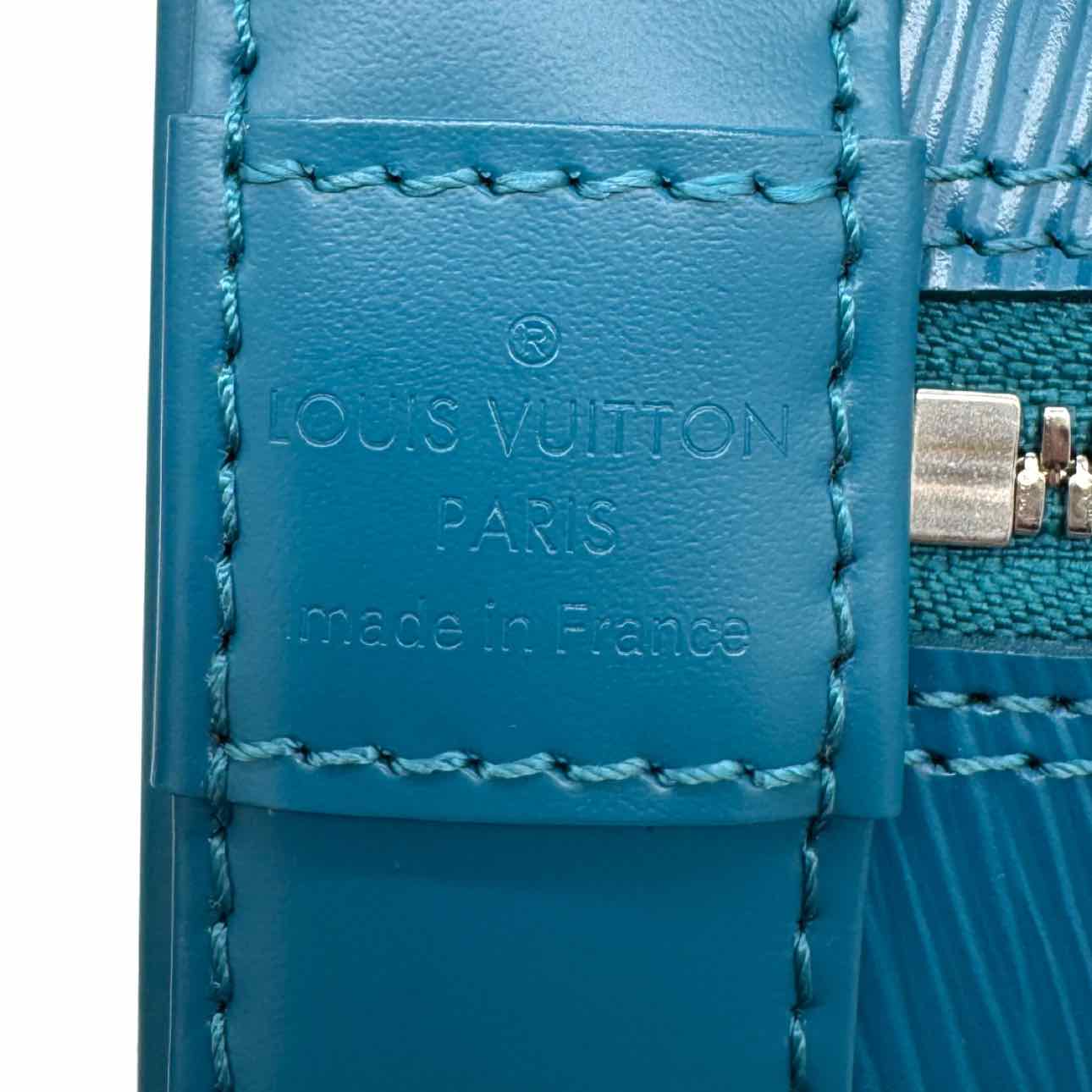 LOUIS VUITTON Epi Leather Alma PM Turquoise Handbag