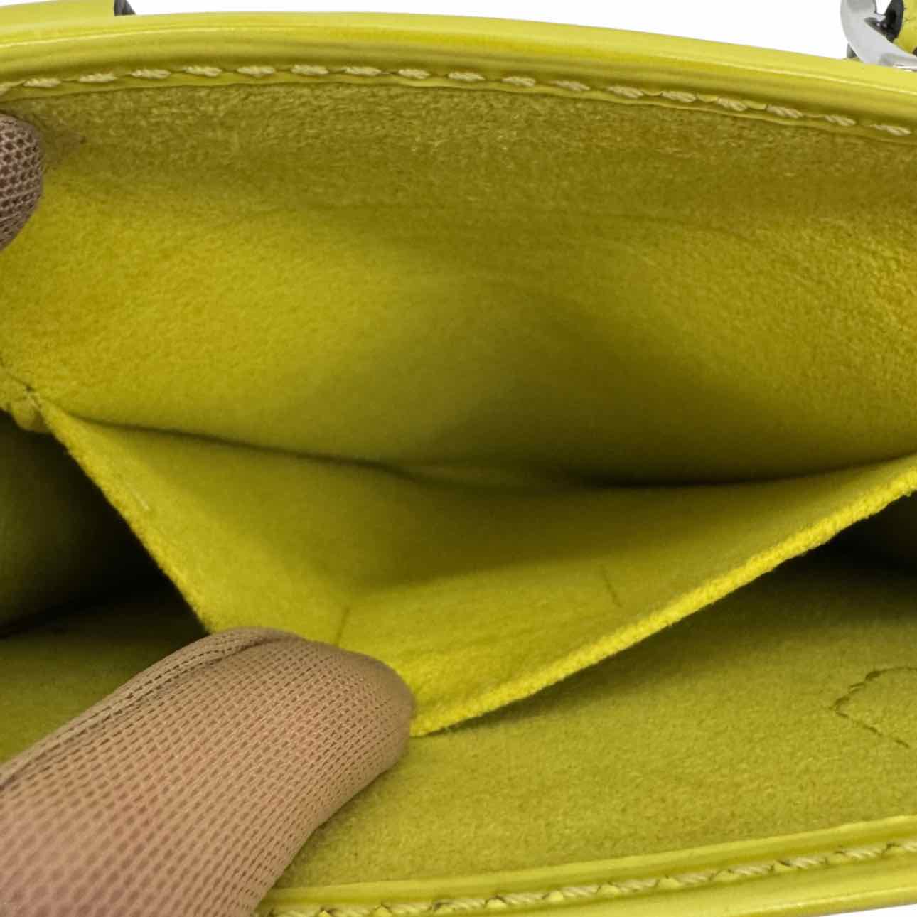 LOUIS VUITTON Epi Leather Petit Sac Plat Crossbody Bag Yellow Citron