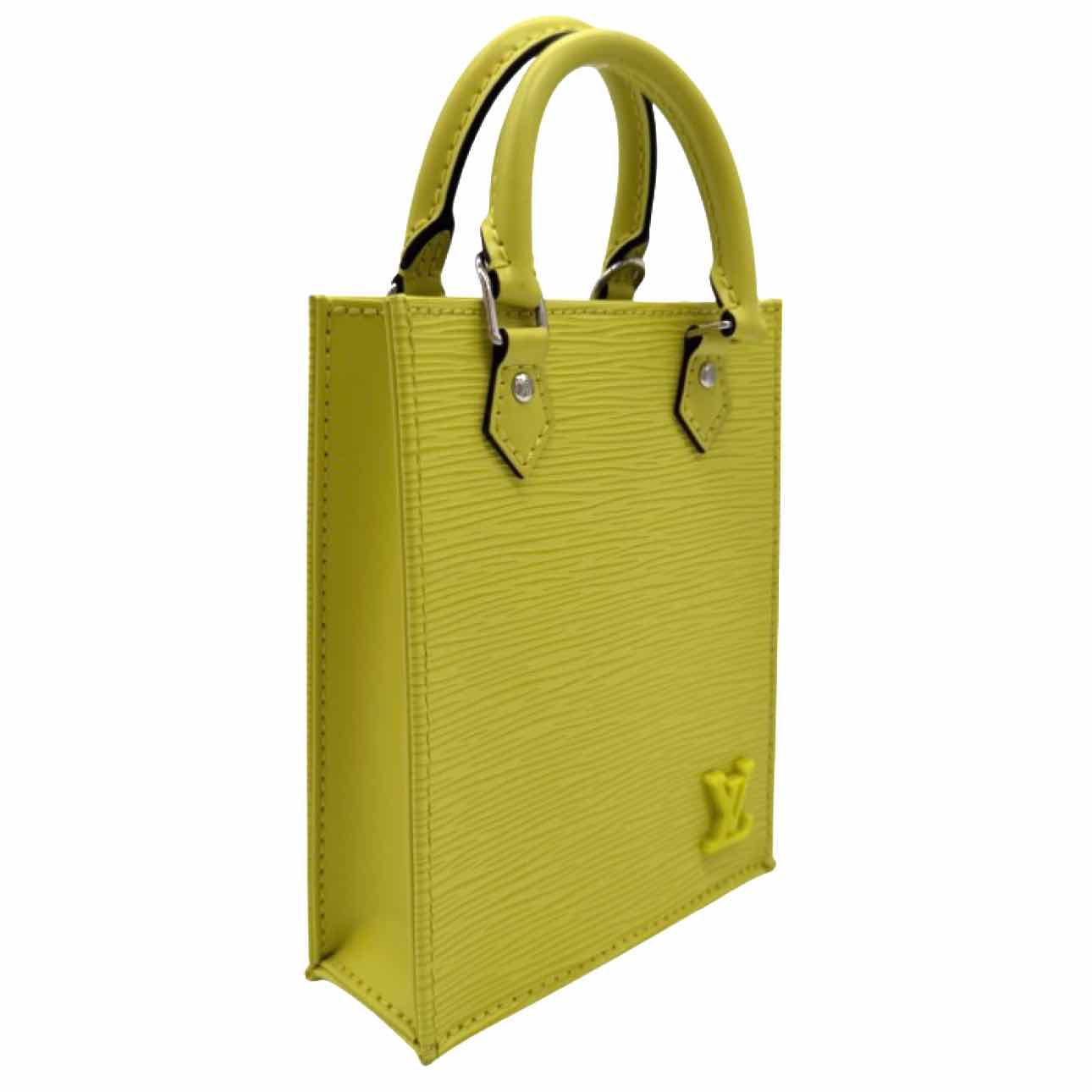 LOUIS VUITTON Epi Leather Petit Sac Plat Crossbody Bag Yellow Citron
