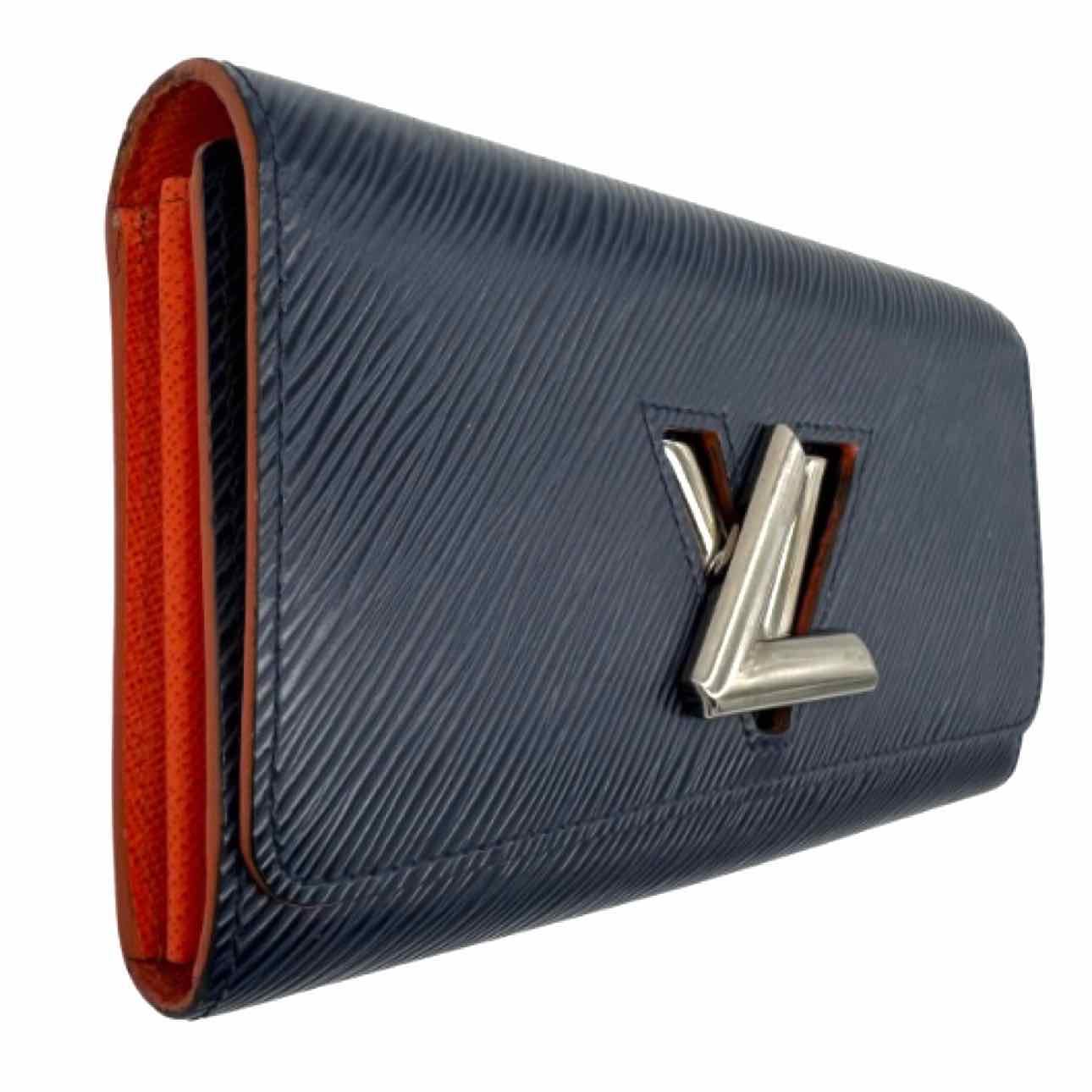 LOUIS VUITTON Epi Leather Twist Lock Blue Wallet