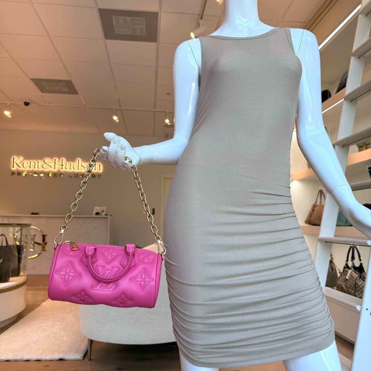 LOUIS VUITTON Monogram Bubblegram Papillon BB Pink Bag (Pre-Owned)