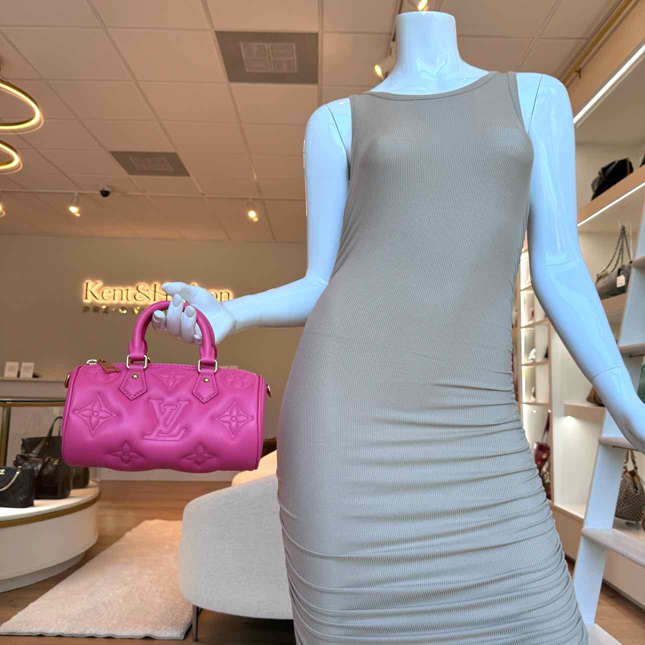 LOUIS VUITTON Monogram Bubblegram Papillon BB Pink Bag (Pre-Owned)