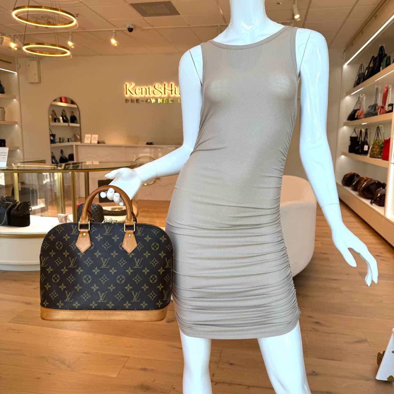 LOUIS VUITTON Monogram Canvas Alma PM Tote Bag Brown