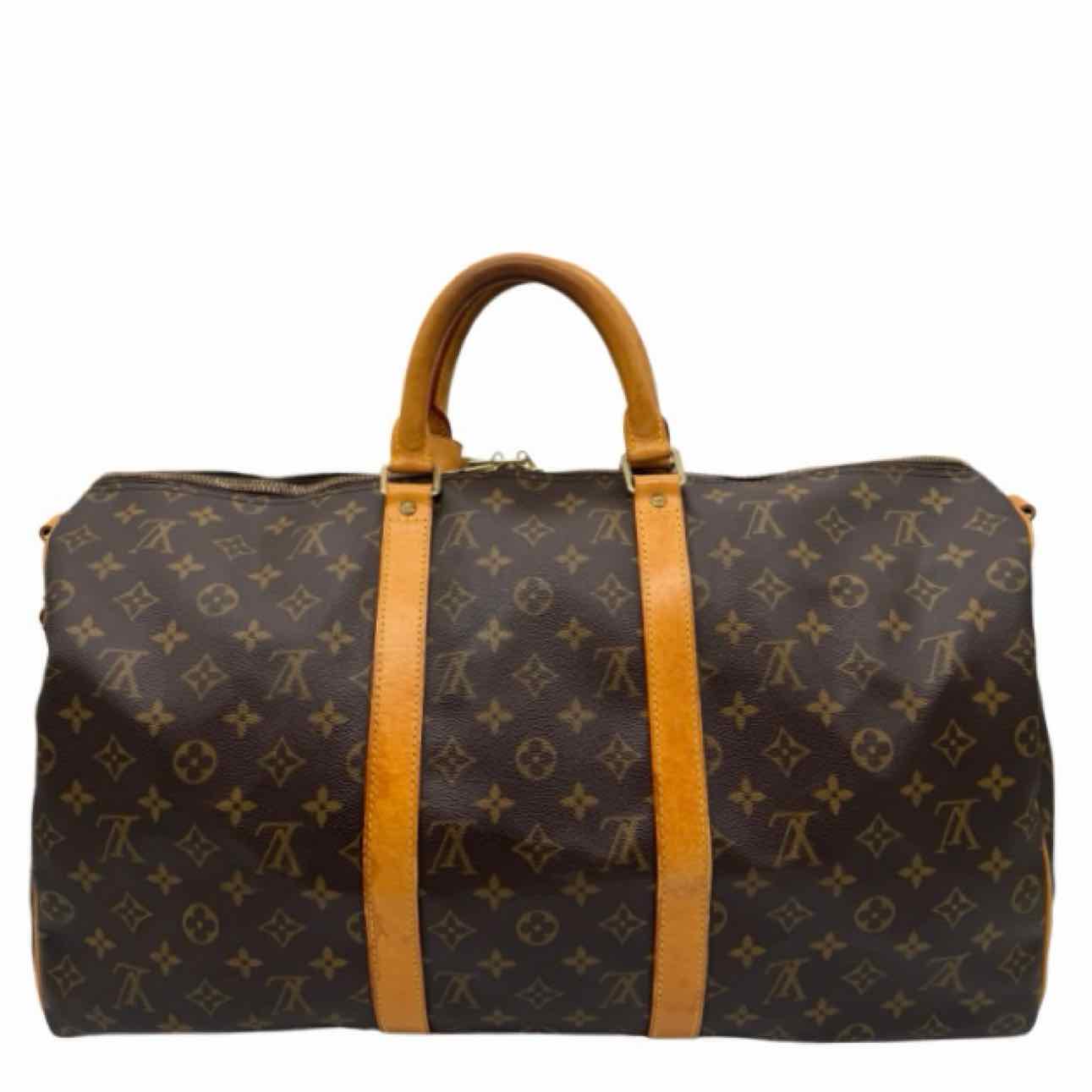 LOUIS VUITTON Monogram Canvas Keepall Bandouliere 50 Brown